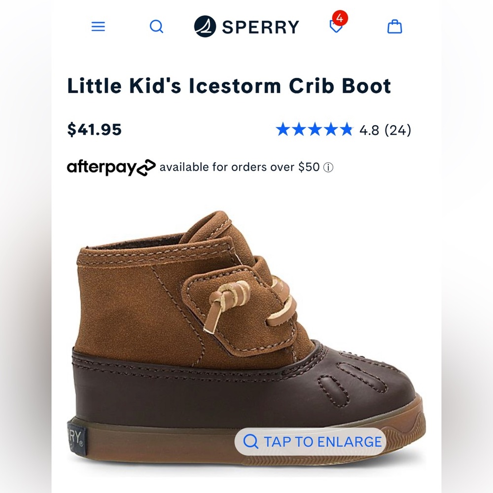 Size 2 Baby Sperry Duck Boots